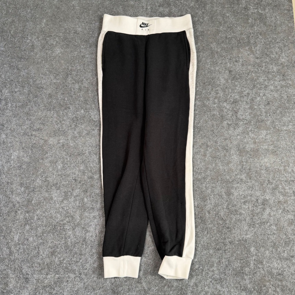 Nike Air Womens Joggers Black Sail White Colorblock Sweatpants Small AR3668-010
